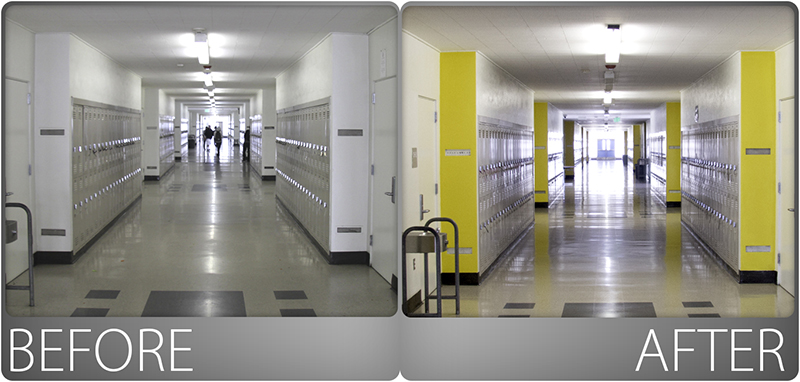 hallway before after